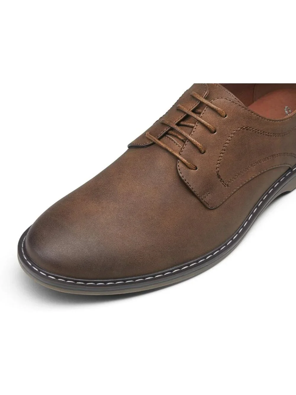 Men's Brown Faux Leather Casual Dress Shoes Retro Business Classic